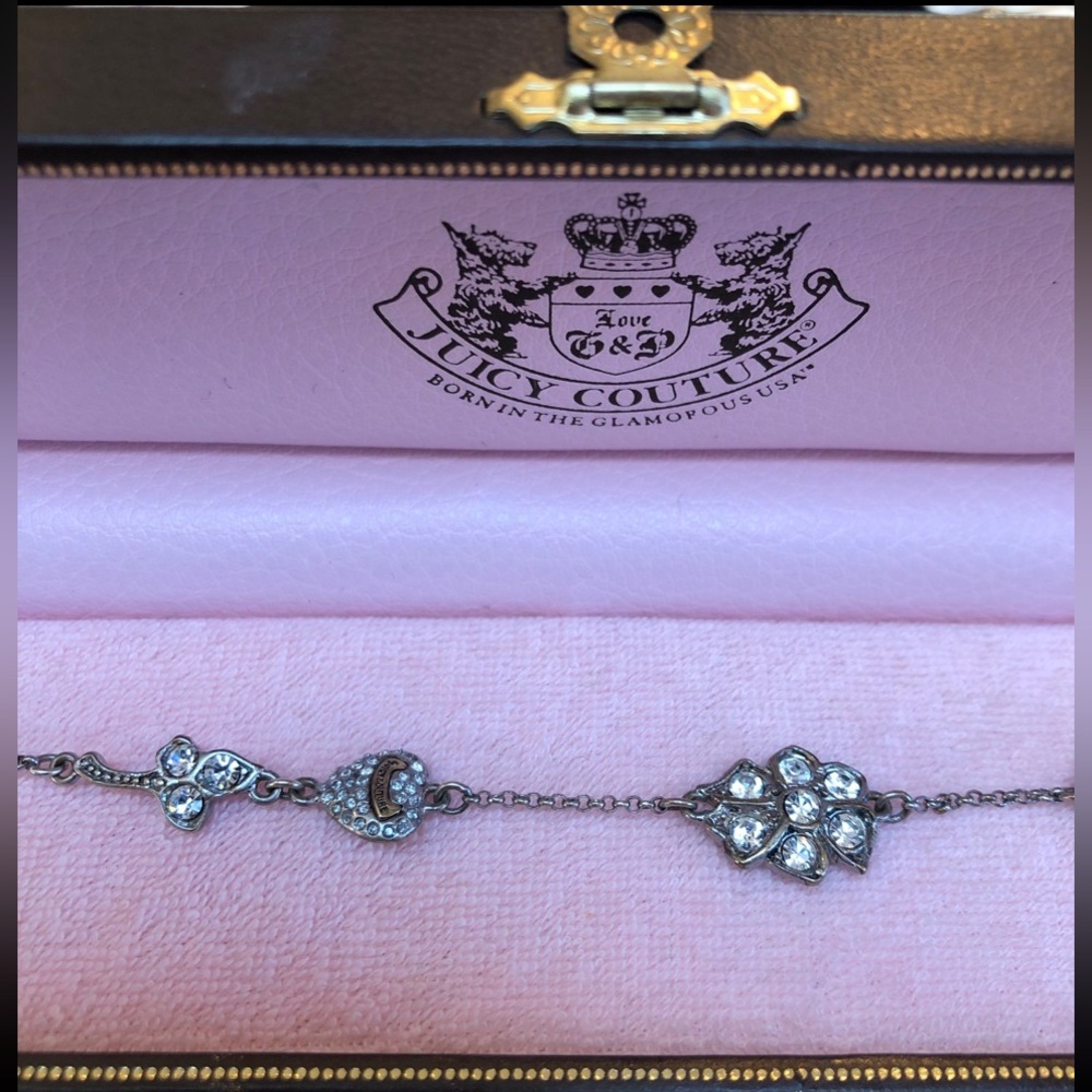Juicy Couture Silver and Crystal Charm Bracelet
